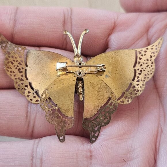 Vintage Pin BUTTERFLY Multi Color Brooch Women Jewelry Pin Unbranded - Picture 7 of 11
